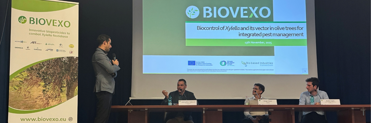 Image depicts a panel at the BIOVEXO Final Event