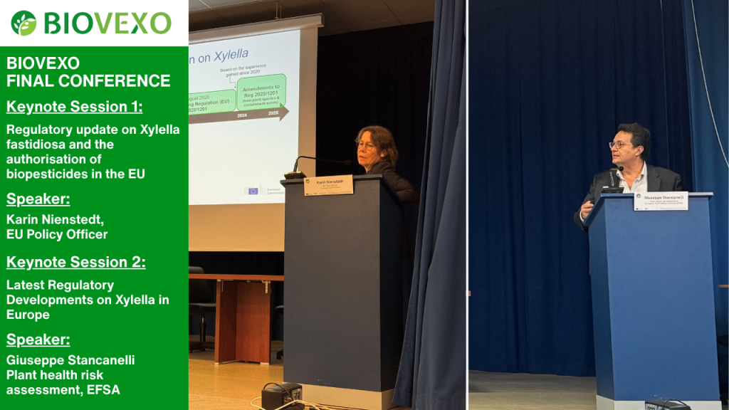 Image depicting the speakers of the two keynote sessions: Mrs. Karin Nienstedt, EU Policy Officer, and Mr. Guiseppe Stancanelli, from EFSA.